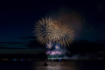 Fireworks over the sea