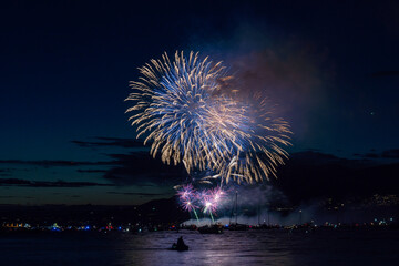 Fireworks over the sea