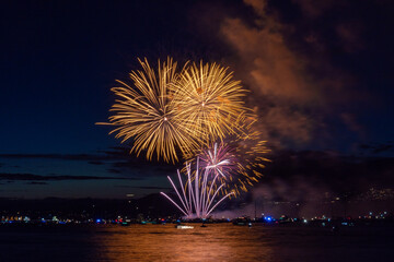 Fireworks over the sea