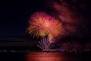 Fireworks over the sea