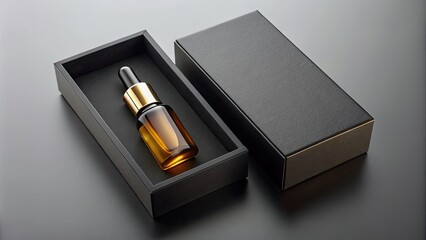 Luxury black perfume box with essential oil serum, perfect for aromatherapy and cosmetic use , perfume, luxury