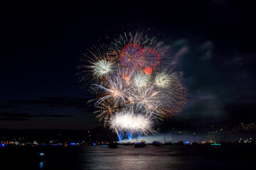 Fireworks over the sea