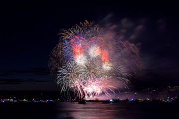 Fireworks over the sea