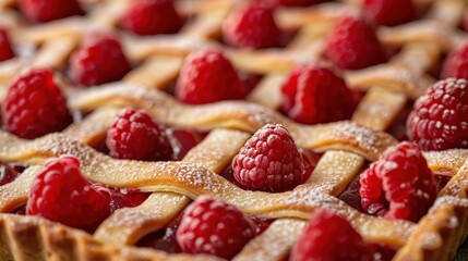 Beautiful Linzer Tart with Raspberry Filling