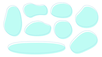 淡いうねうね丸フレーム水色