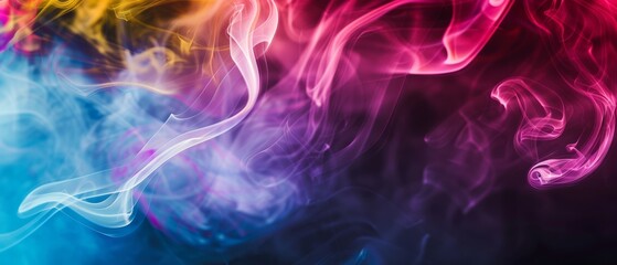 Negative color, overlay of curling smoke, on black background, Generative AI