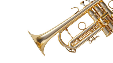 Obraz premium Brass trumpet on transparent background