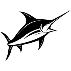 Silhouette marlin fish logo vector illustration template