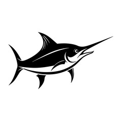 Silhouette marlin fish logo vector illustration template