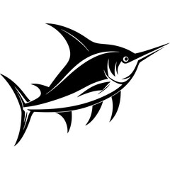 Silhouette marlin fish logo vector illustration template