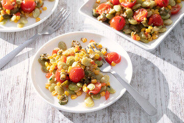 Bright Summer Succotash Traditional Sauteed Vegetable Side Dish