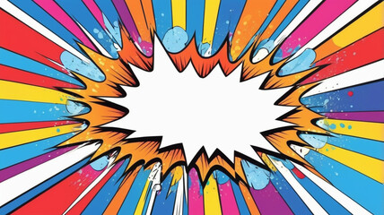 Fototapeta premium Colorful pop art background with white copy space