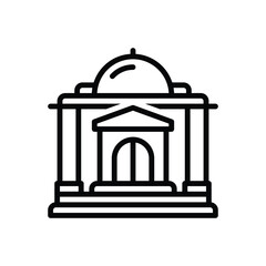 Black line icon for government