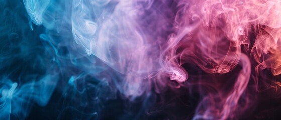 Obraz premium Negative color, overlay of wispy smoke, on black background, Generative AI