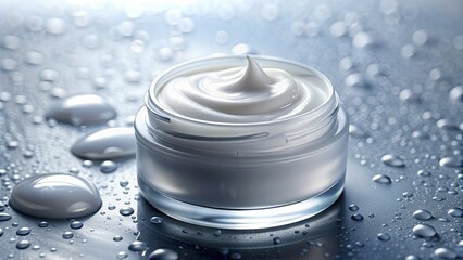 A close up photo of a hydrating moisturizer cream with a dewy texture, skincare, beauty