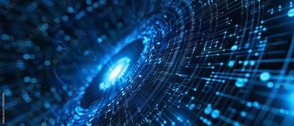 Poster dynamic abstract representation of data streams in a cosmic setting during the digital age