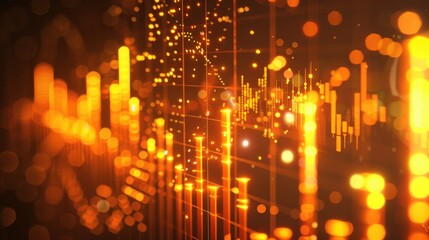 Obraz premium Digital data analysis with dynamic, glowing visuals