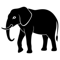 Elephant silhouette vector art illustration design