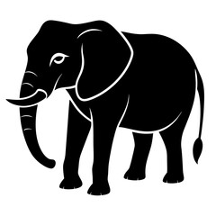 Elephant silhouette vector art illustration design
