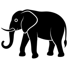 Elephant silhouette vector art illustration design