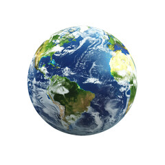3D Earth Globe icon, on isolated transparent background