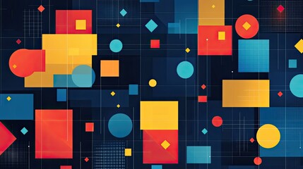 Modern Abstract Flat Design Background with Geometric Shapes