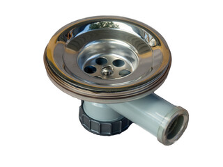 Elbow sink drain isolated on a white background. Plumbing drains. Kitchen sink drain 