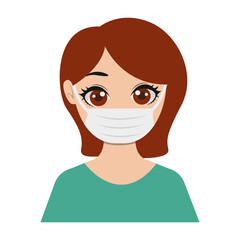 Cute Cartoon Woman Medical Staff Avatar. Vector Illustration Isolated on White Background