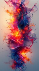 Obraz premium Abstract vector artwork featuring fragmented shapes and a gradient background.