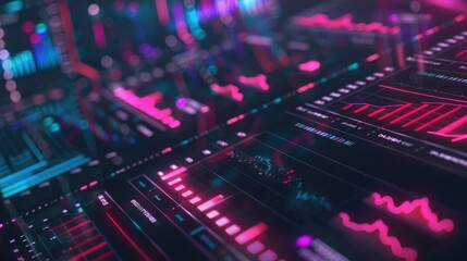 Obraz premium Futuristic financial planning dashboard with holograms