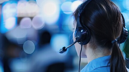 Woman in a Call Center