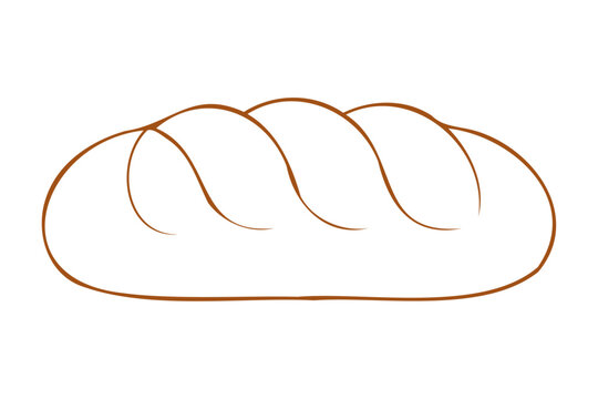 recommend clip art: An outline bread design on a white background
