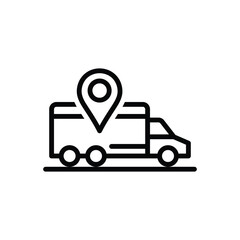 Black line icon for logistics