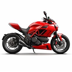Obraz premium Sleek Red Sport Motorcycle Illustration - High Detail Side Profile for Motorcycle Enthusiasts