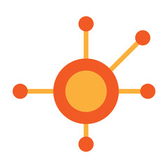 Network Nodes Connected Vector Flat Icon Design