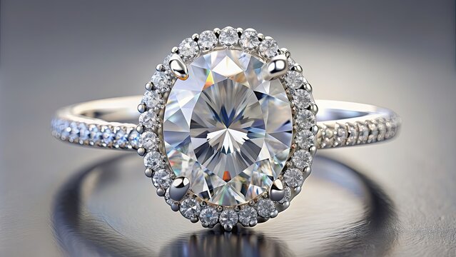 Oval Moissanite Engagement Ring with dazzling diamonds, perfect for a special proposal , jewelry, ring, oval cut, moissanite