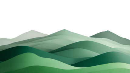 Simple green hill isolated on transparent background