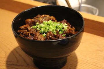 Japanese cuisine : Beef bowl in Kyoto, Japan