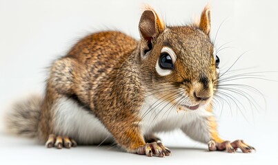 Obraz premium a squirrel with a white background.