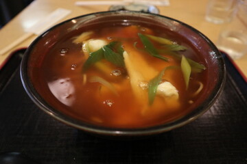 Japanese cuisine : Soba noodles with yuba (tofu skin) in Kyoto, Japan