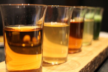 Colorful Japanese tea in Kyoto, Japan