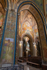 Fototapeta premium Interior of the Saints Peter and Paul Basilica in the Vysehrad district of the Prague in the Czech Republic