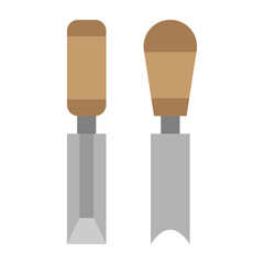 Wood Carving Tools Vector Flat Icon Design