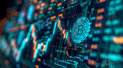 Abstract Cryptocurrency Market Volatility: Fluctuating Digital Assets Illustrating Market Turbulence