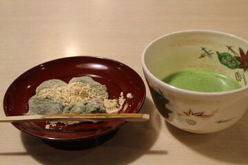 Matcha and Japanese sweets in Kyoto, Japan