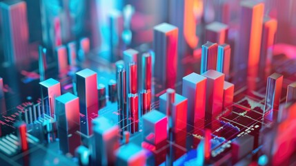 Obraz premium Financial consulting represented with abstract 3D elements
