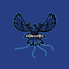 Blue Pheonix Mascot perfect for esport logo