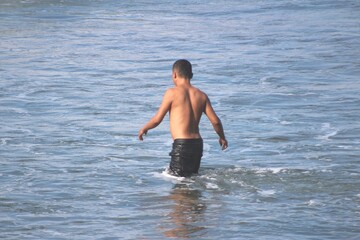 Fototapeta premium People recreation on beautifull bech in Gunungkidul