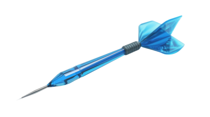 Blue dart arrow on transparent background