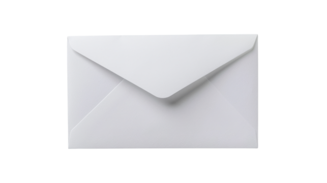 Postal white envelope on transparent background